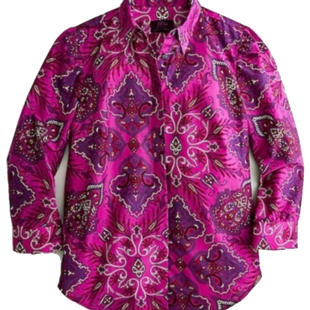 J.Crew Liberty Lady Paisley 3/4 Sleeve Shirt